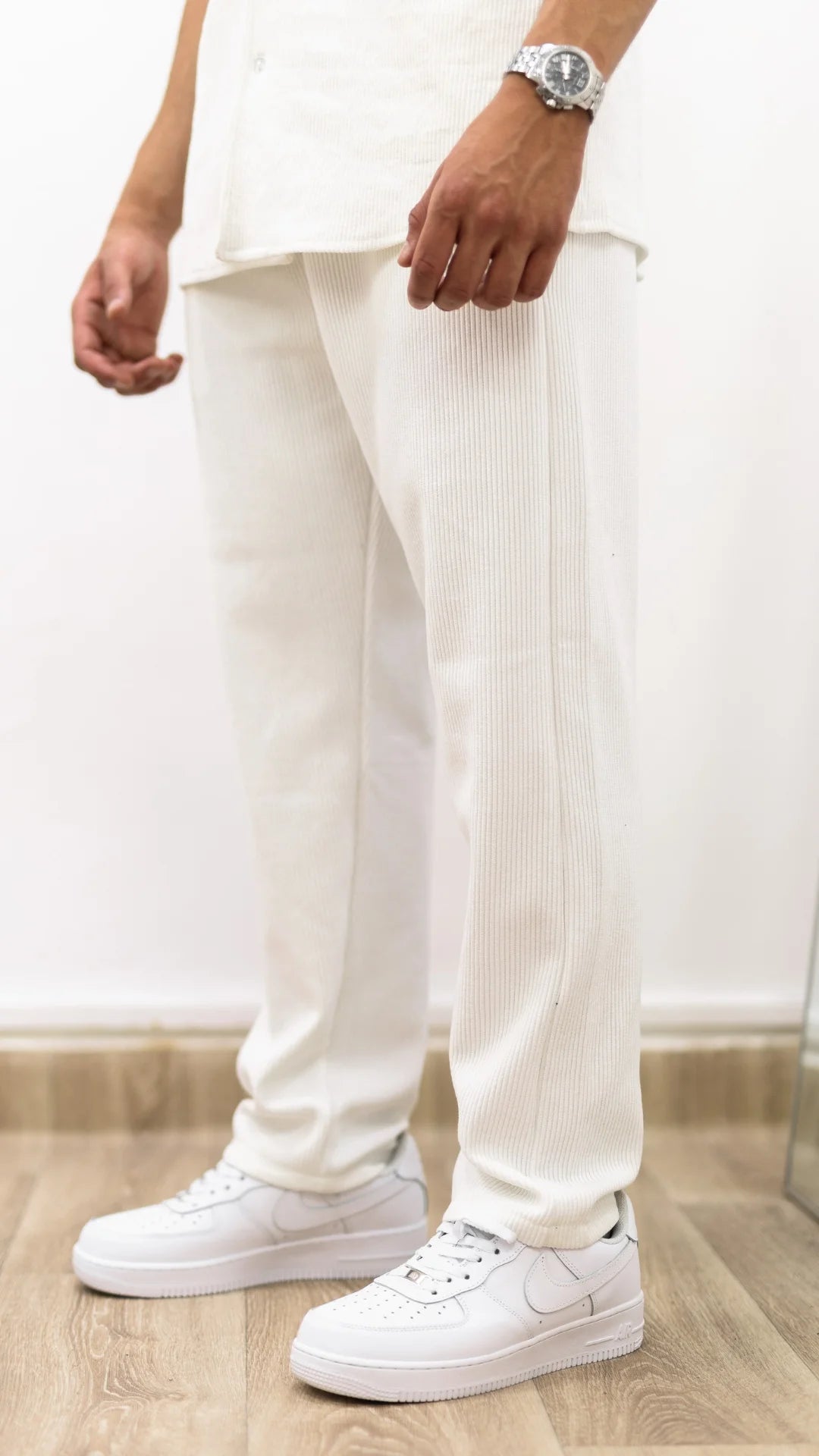Ensemble de Luxe - chemise et pantalon plissé™- Blanc luxe