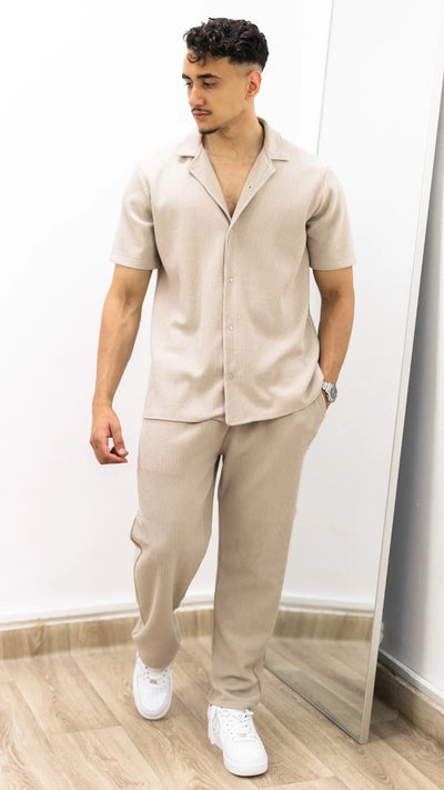 Ensemble de Luxe - chemise et pantalon plissé™- Sable Royal