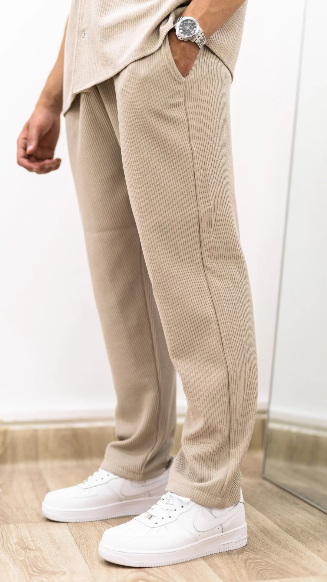 Ensemble de Luxe - chemise et pantalon plissé™- Sable Royal