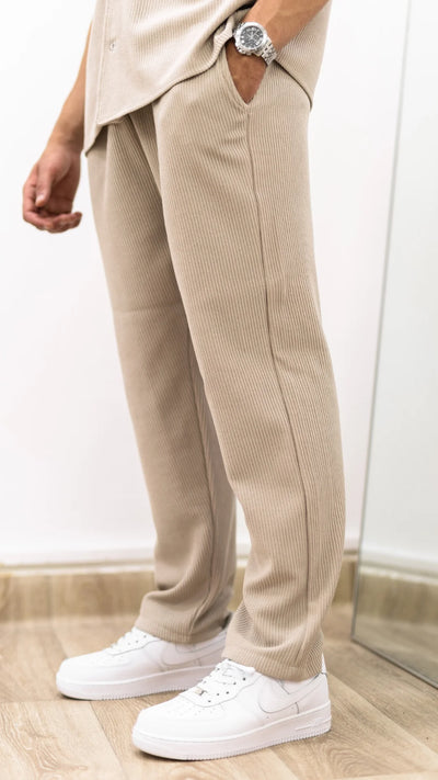 Ensemble de Luxe - chemise et pantalon plissé™- Sable Royal