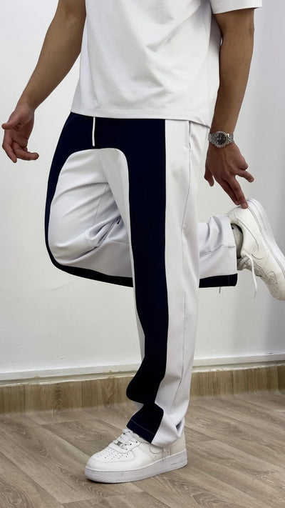 Contrast Wave™ - Blanc avec Bandes Bleues