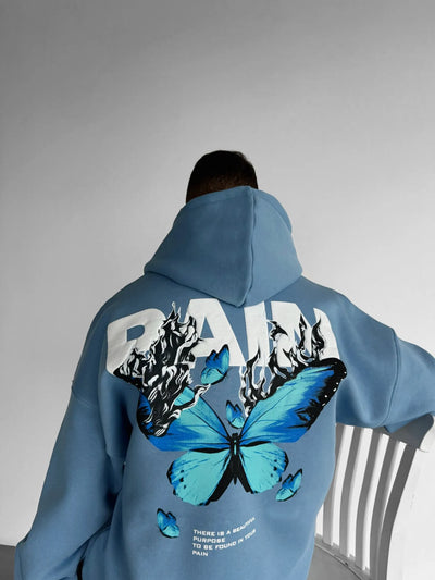 OVERSIZE PAIN HOODIE - ICE BLUE(UNISEX)