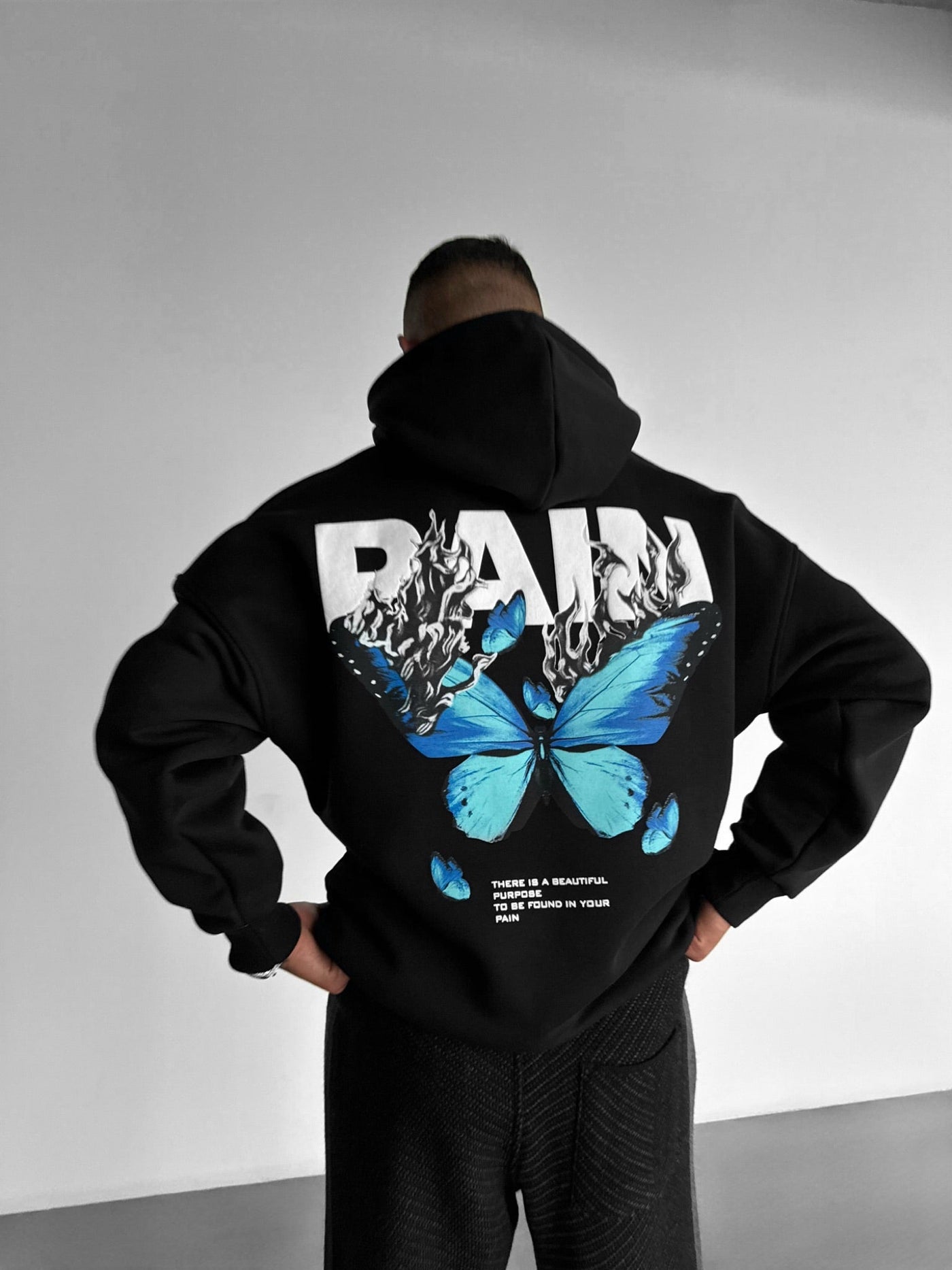 PAIN Oversized Hoodie - Black