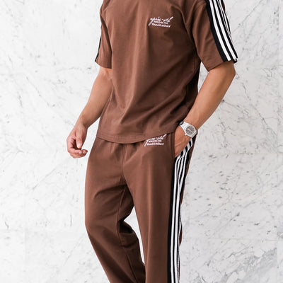 Ensemble Oversize à Bandes - Marron