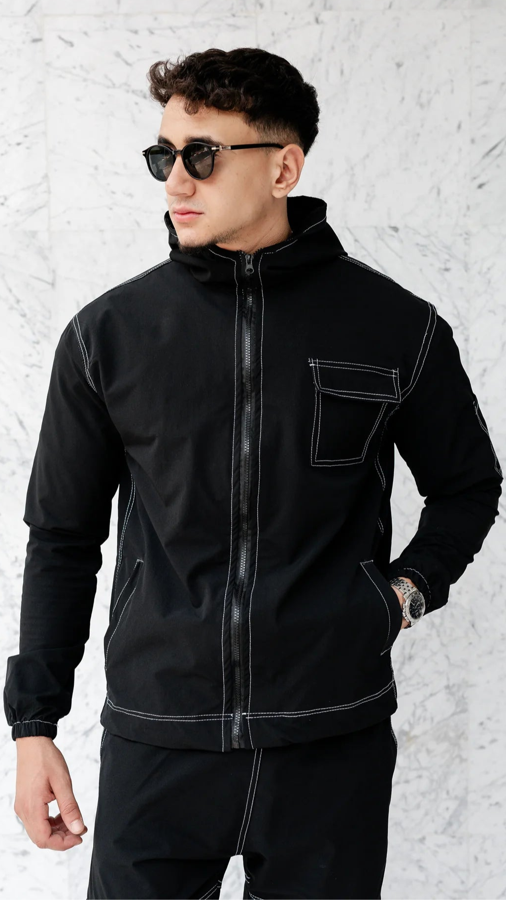 Windbreaker tracksuit - Noir Contrast