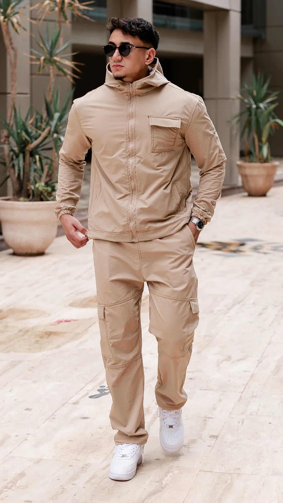 Windbreaker tracksuit - Beige Urbain