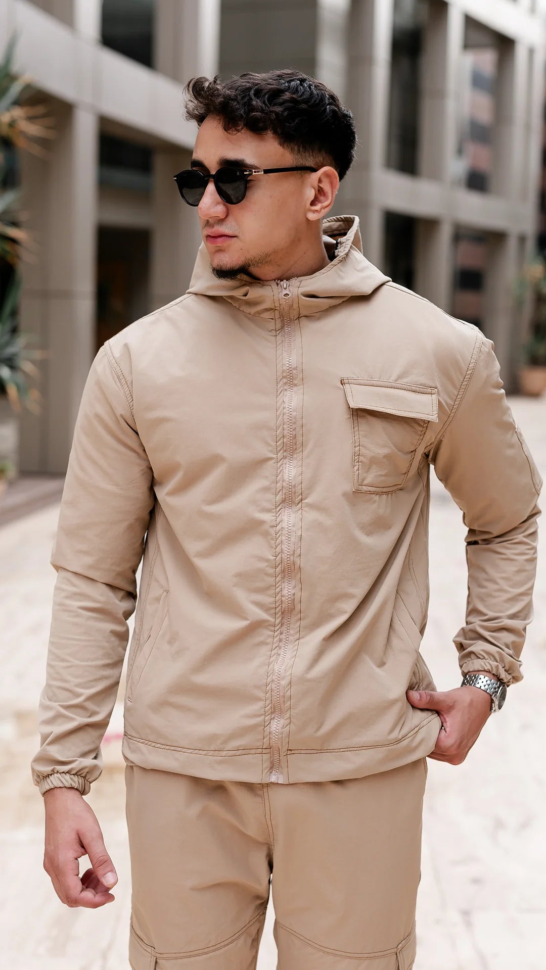 Windbreaker tracksuit - Beige Urbain