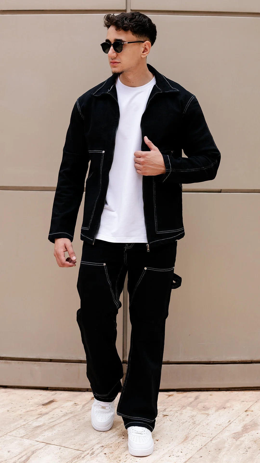 Ensemble Denim contrast - Noir élégant