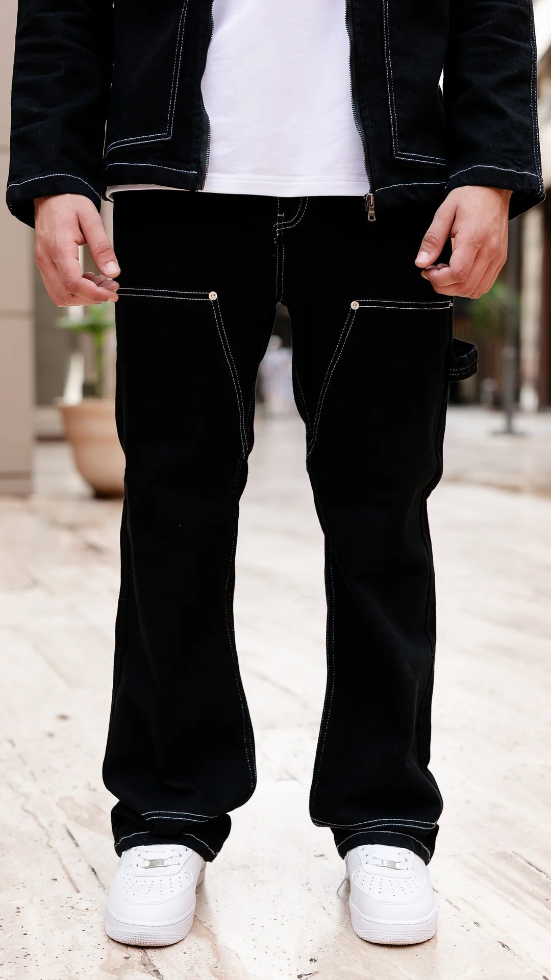 Ensemble Denim contrast - Noir élégant