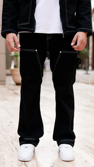Ensemble Denim contrast - Noir élégant