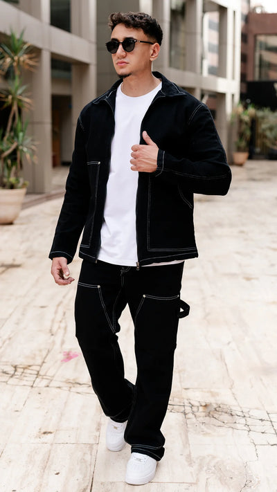 Ensemble Denim contrast - Noir élégant