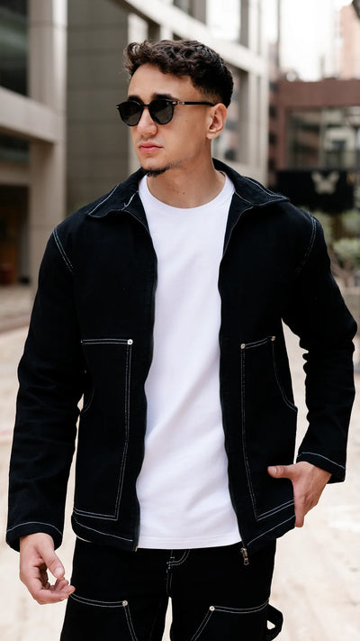 Ensemble Denim contrast - Noir élégant