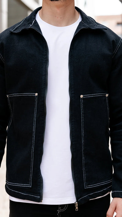 Ensemble Denim contrast - Noir élégant