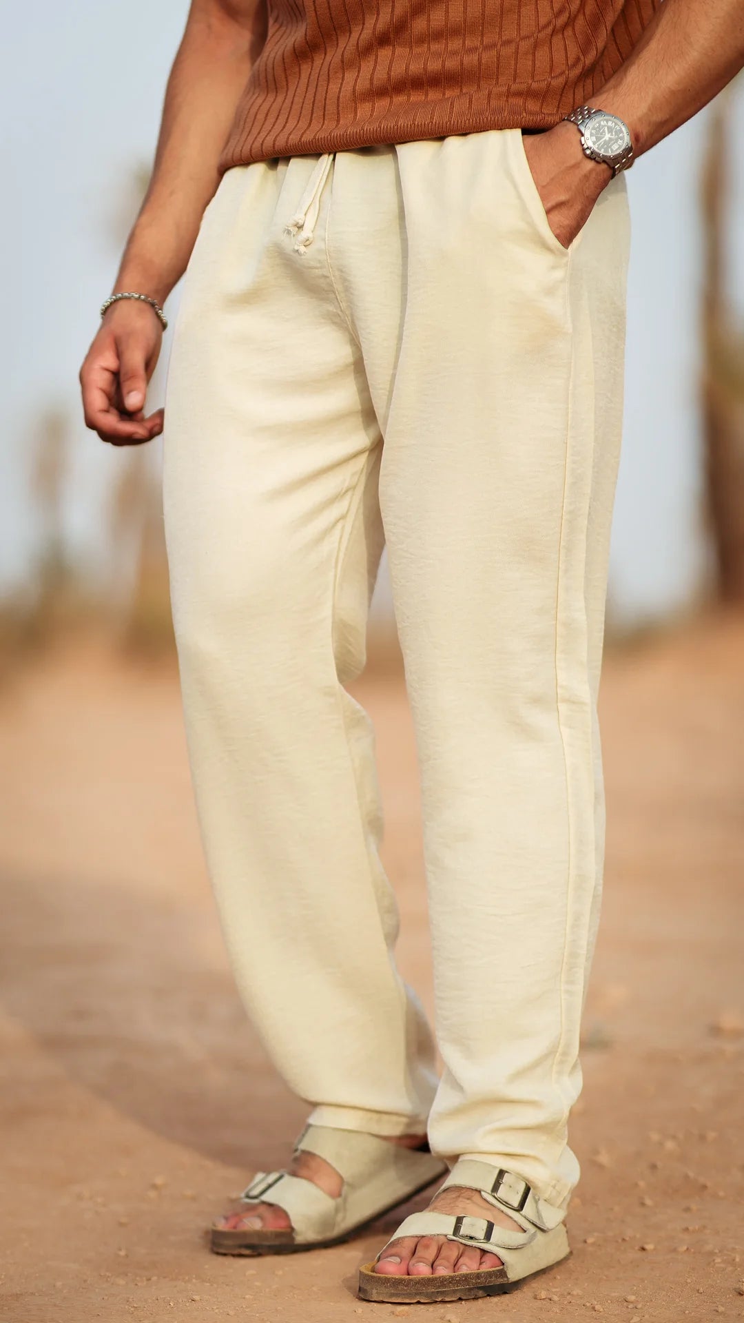 Pantalon en Lin - Blanc crème