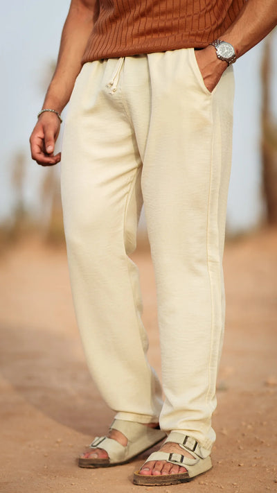 Pantalon en Lin - Blanc crème
