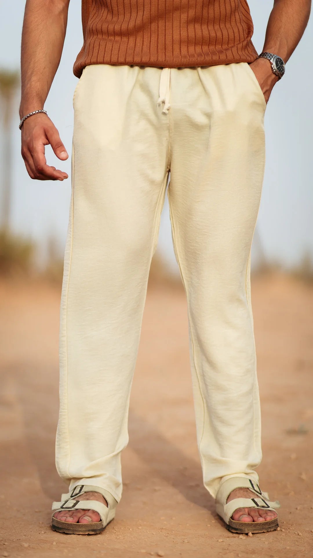 Pantalon en Lin - Blanc crème