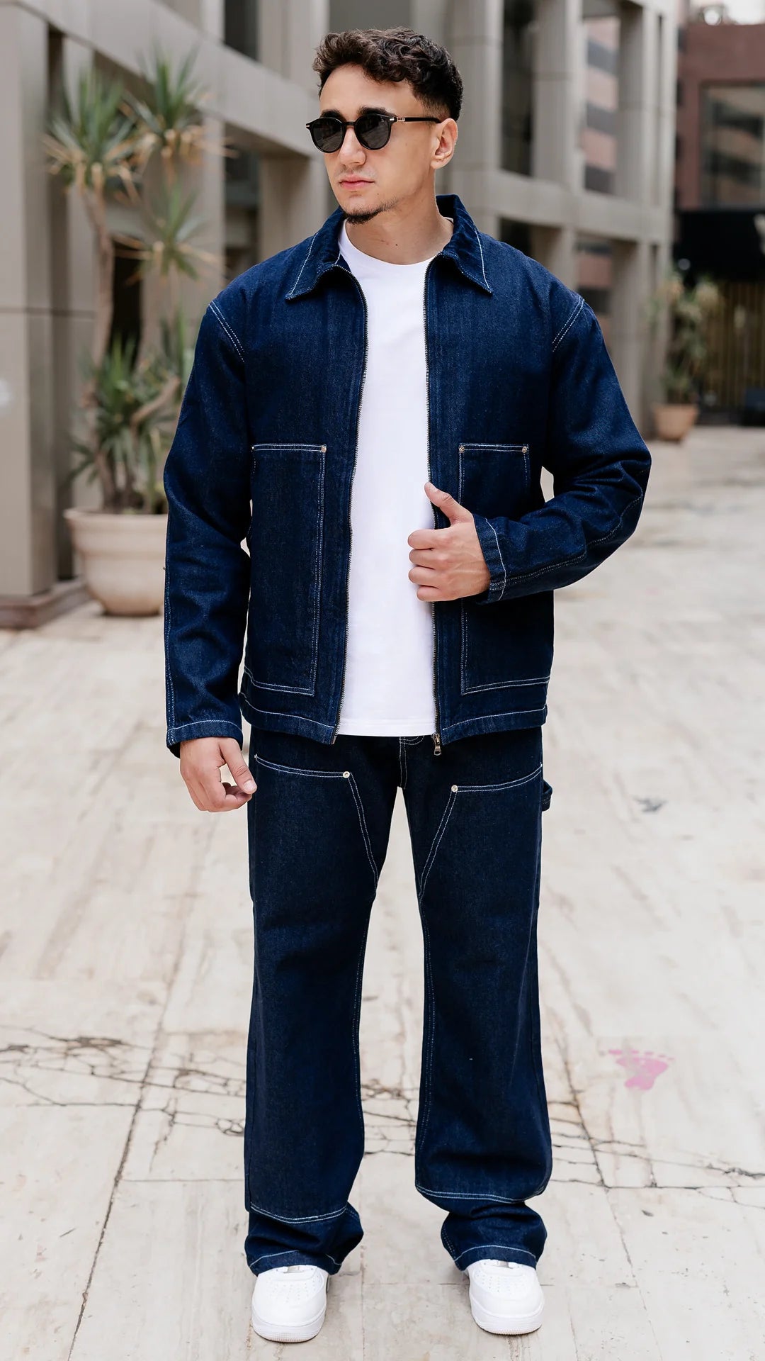 Ensemble Denim contrast - Bleu profond