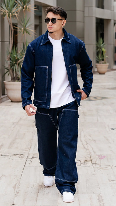Ensemble Denim contrast - Bleu profond