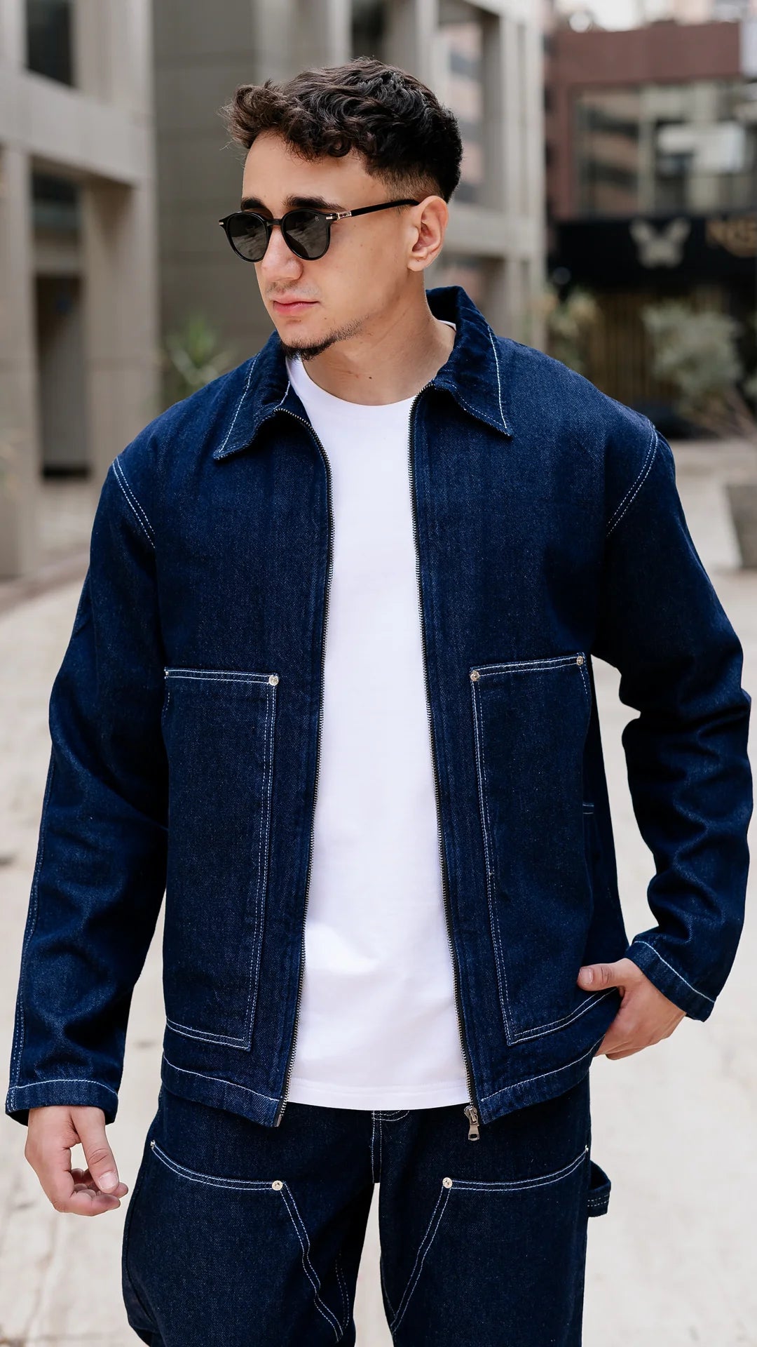 Ensemble Denim contrast - Bleu profond