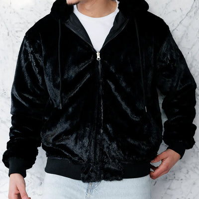 Veste Réversible en Fourrure - Noir