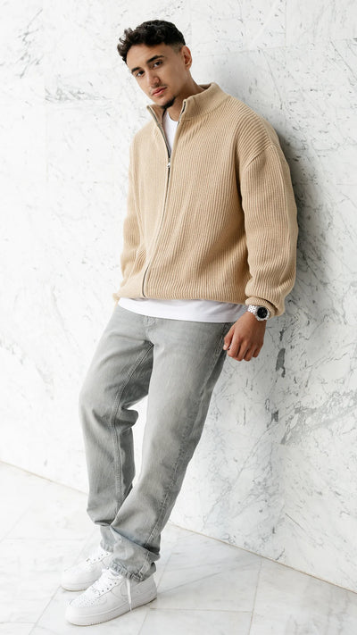 Le Tricot Zippé Monaco Beige luxe