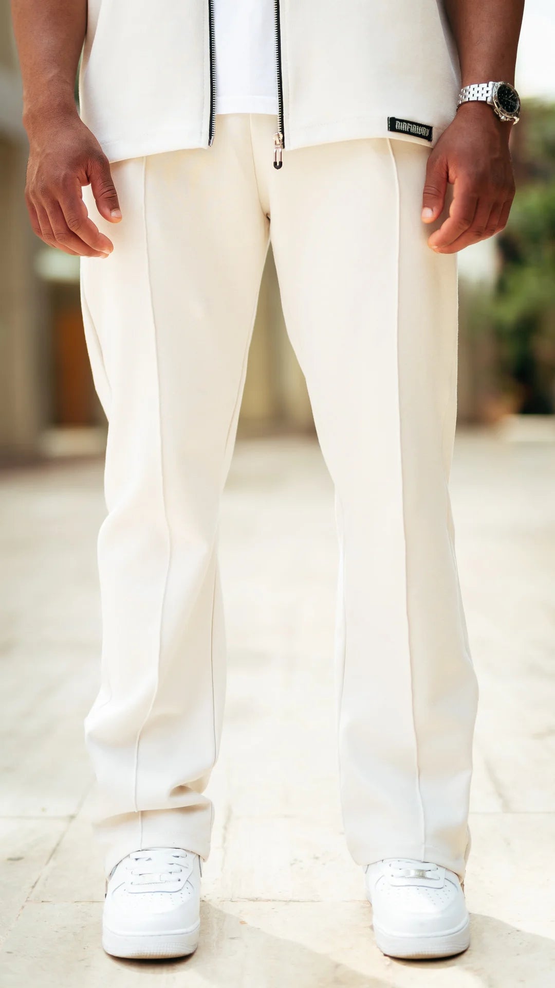 Ensemble Prestige - veste et pantalon de luxe- Crème