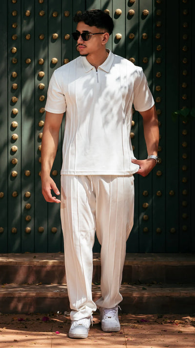 Ensemble polo et pantalon™️-Blanc luxe