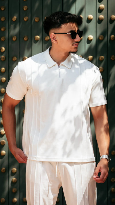 Ensemble polo et pantalon™️-Blanc luxe
