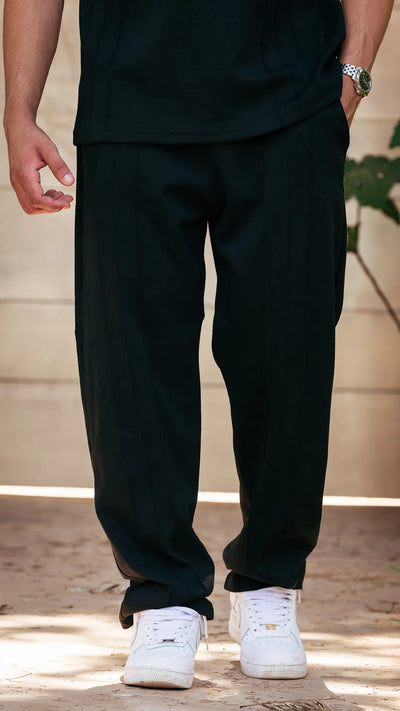 Ensemble polo et pantalon™️-Noir élégant
