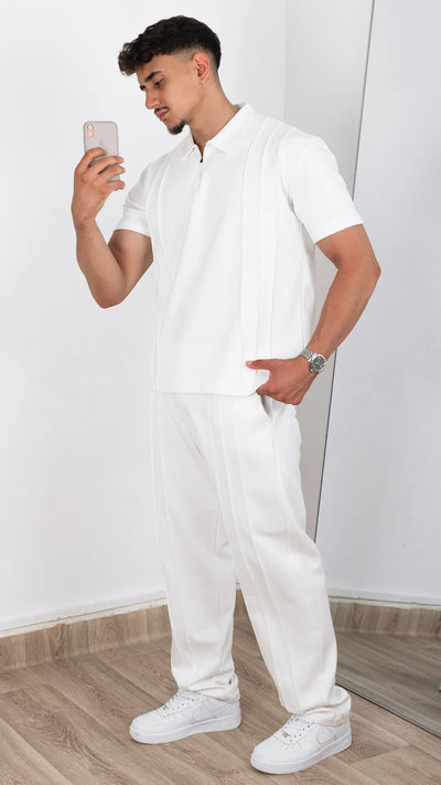 Ensemble polo et pantalon™️-Blanc luxe