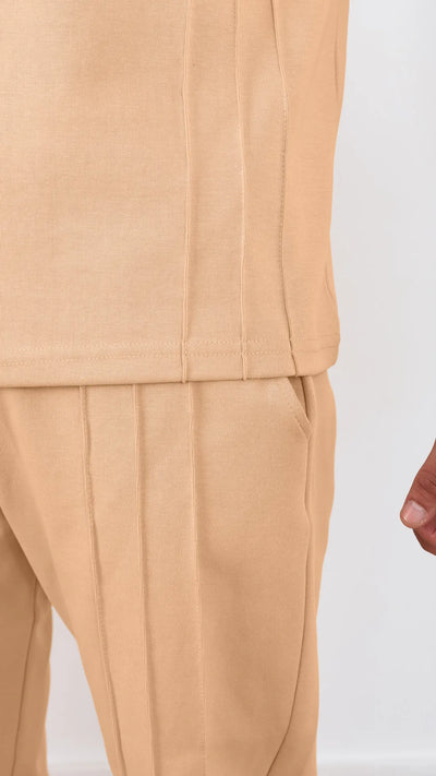 Ensemble polo et pantalon™️-Beige sable