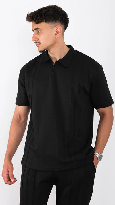 Ensemble polo et pantalon™️-Noir élégant