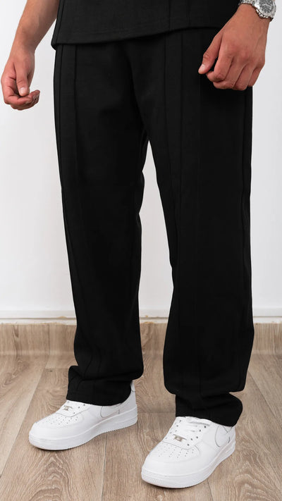 Ensemble polo et pantalon™️-Noir élégant