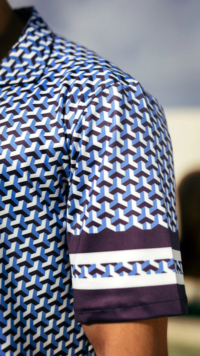 Ensemble short et chemise à motifs™️ -Geometry noir