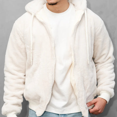 Veste Réversible en Fourrure - crème