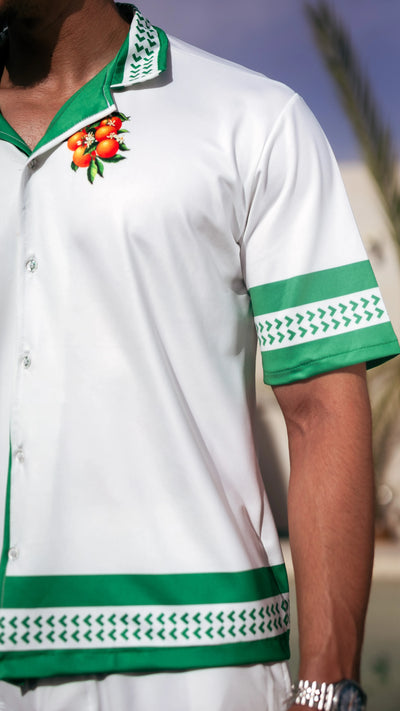 Ensemble short et chemise à motifs™️ -Capri vert
