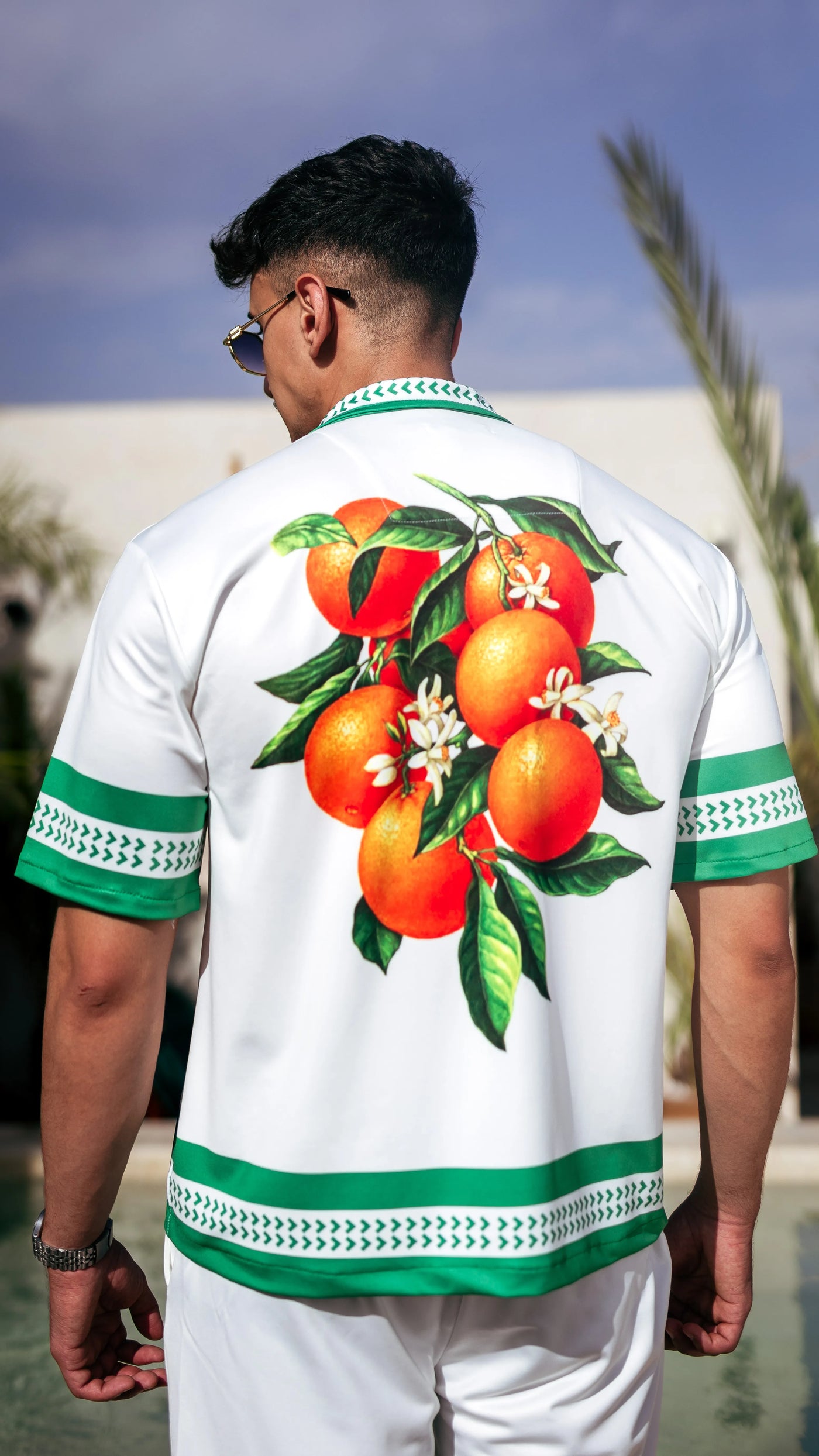 Ensemble short et chemise à motifs™️ -Capri vert