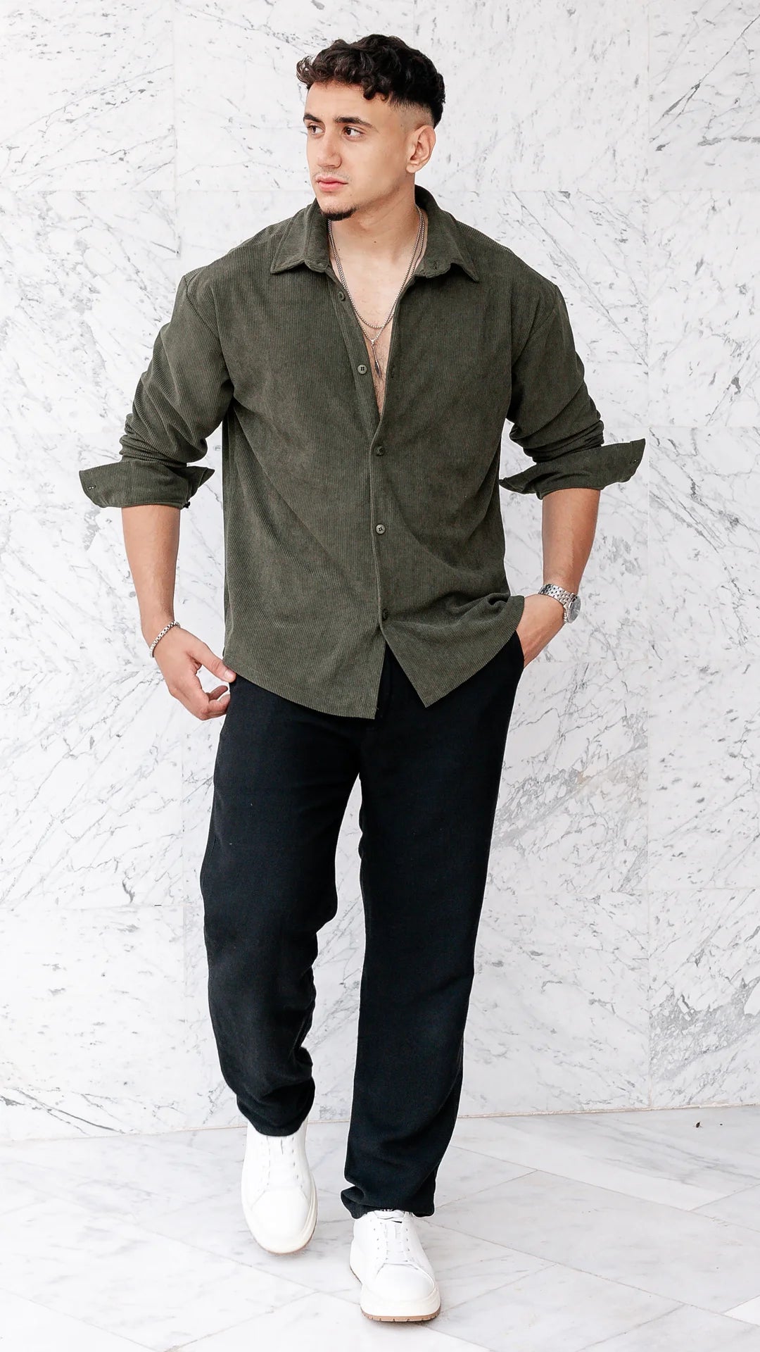 Chemise oversize en velour