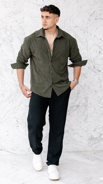 Chemise oversize en velour
