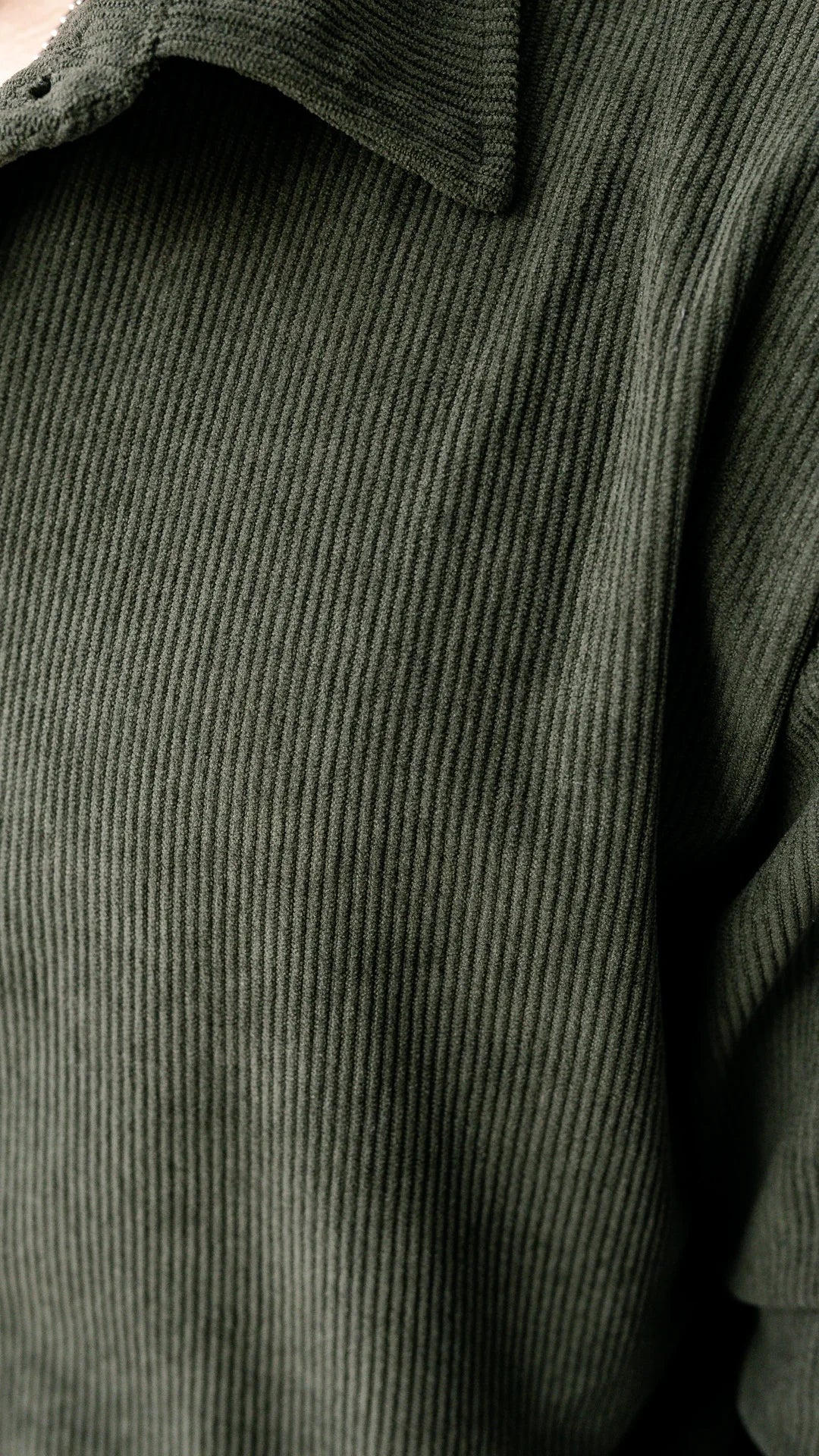 Chemise oversize en velour - Vert Forêt