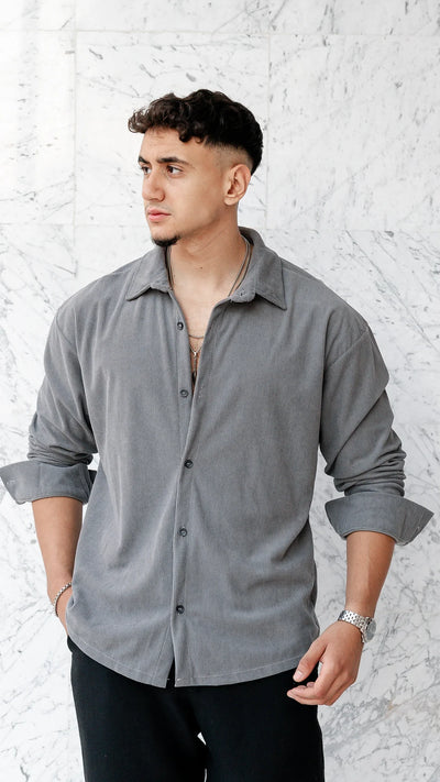 Chemise oversize en velour