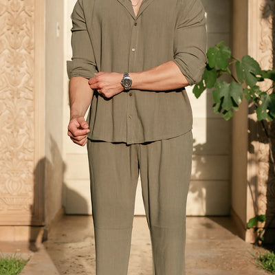 Ensemble Riviera en Lin - Vert olive