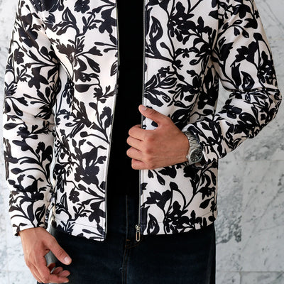 Veste  à motifs fleurs - Marron chocolat