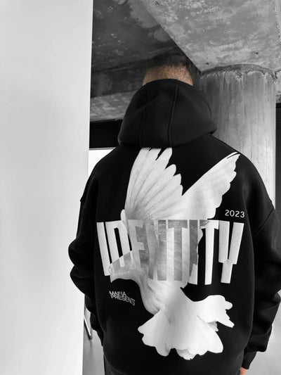 OVERSIZE IDENTITY HOODIE - BLACK