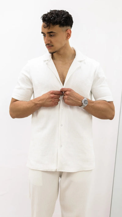 Ensemble de Luxe - chemise et pantalon plissé™- Blanc luxe