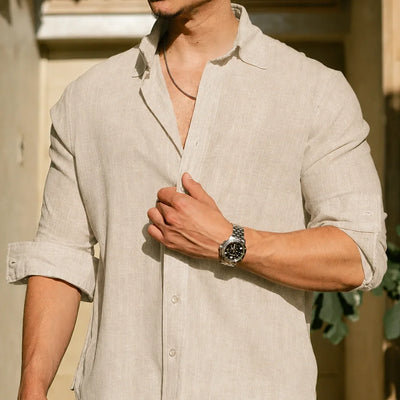 Chemise en lin premium - Beige