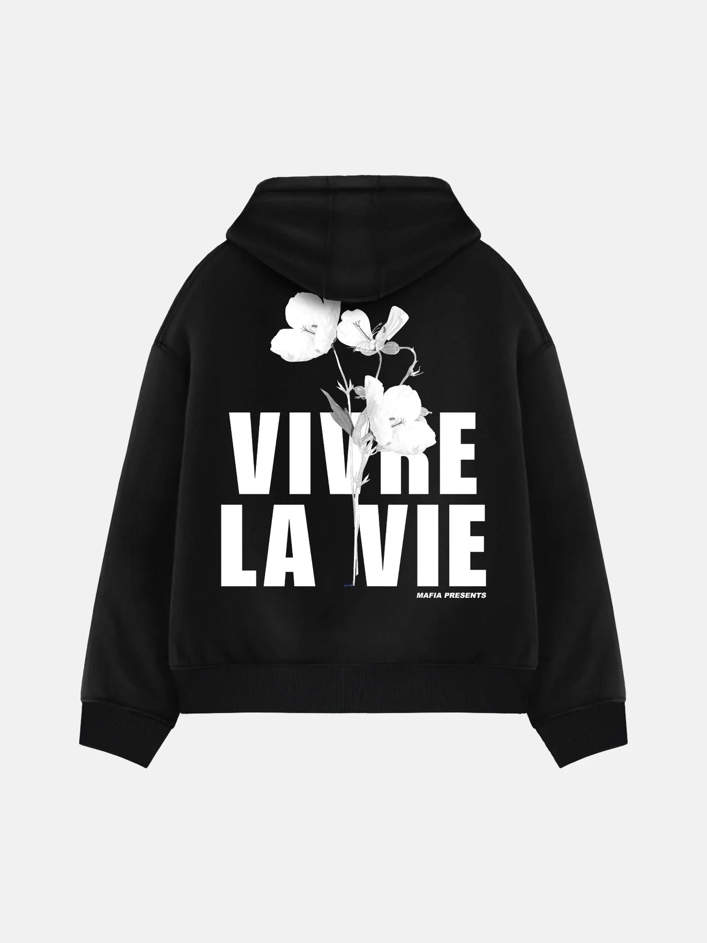 Vivre la vie Oversized Hoodie - Black