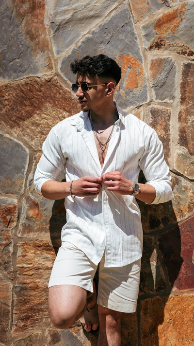Chemise rayée en lin
