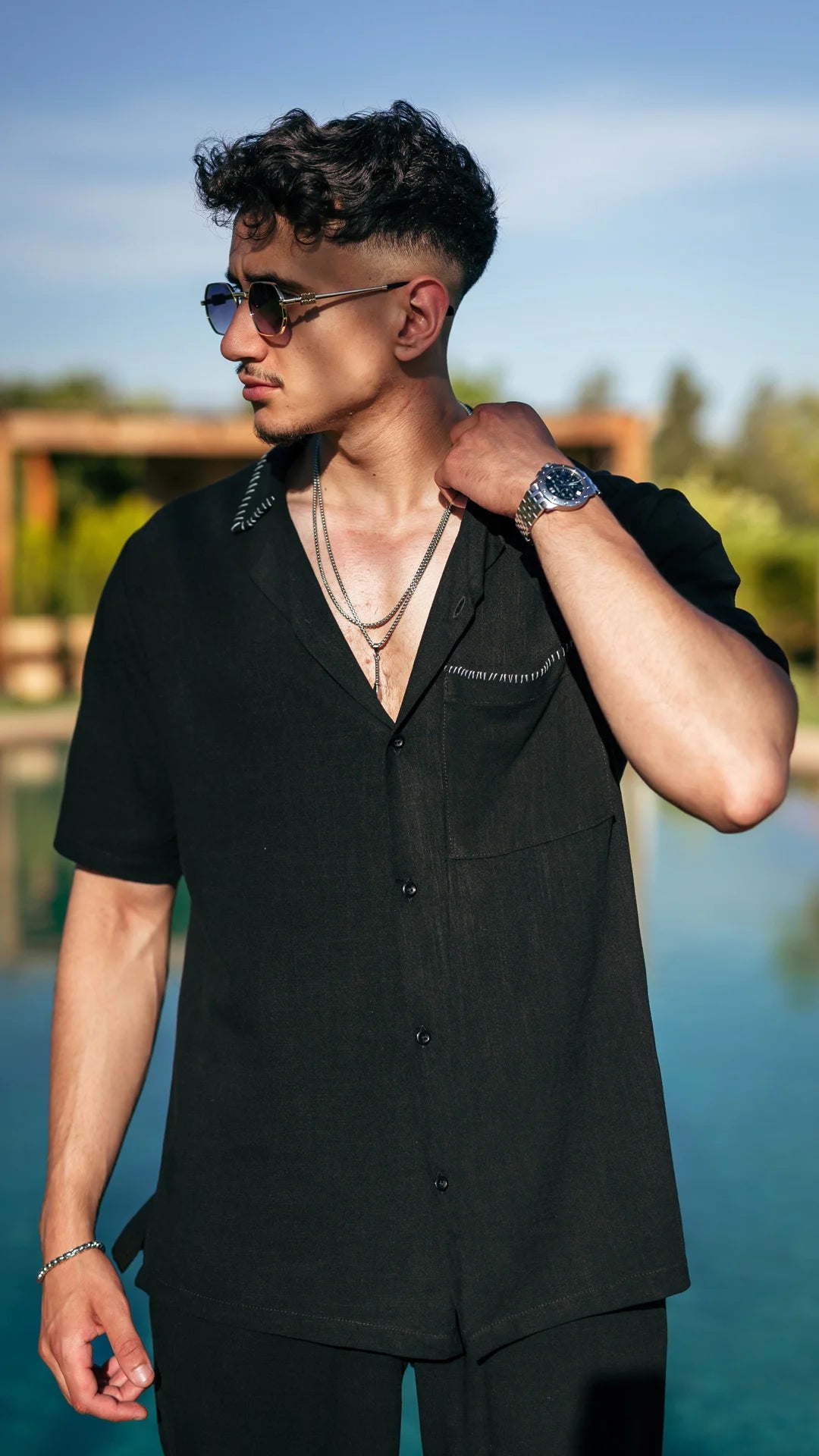 Ensemble PALERMO en lin™️  Noir de luxe