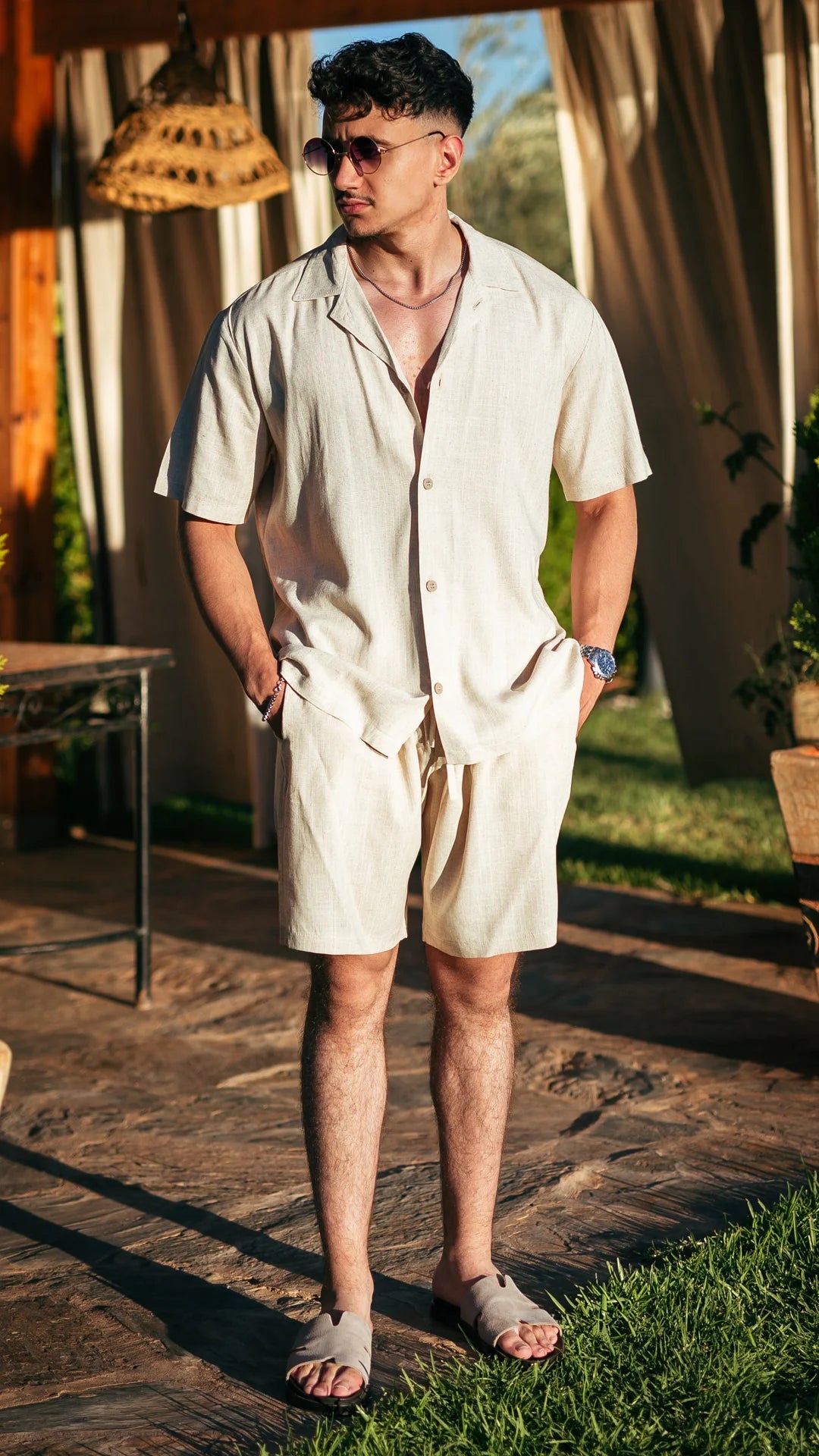 Ensemble Bali™ en lin- Blanc Sable